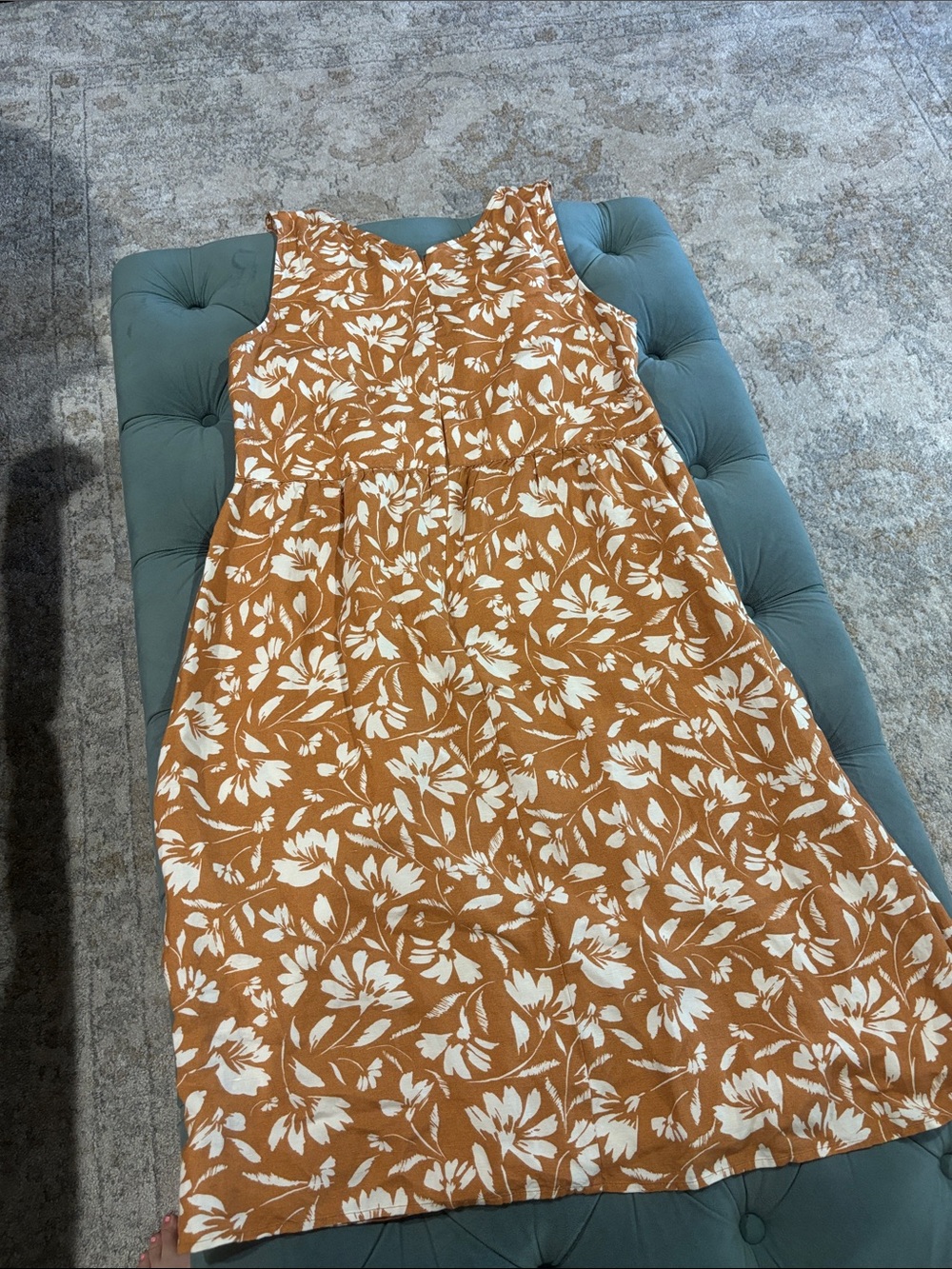 Ann Taylor Factory Rust Floral Midi Dress - Picture 4 of 4